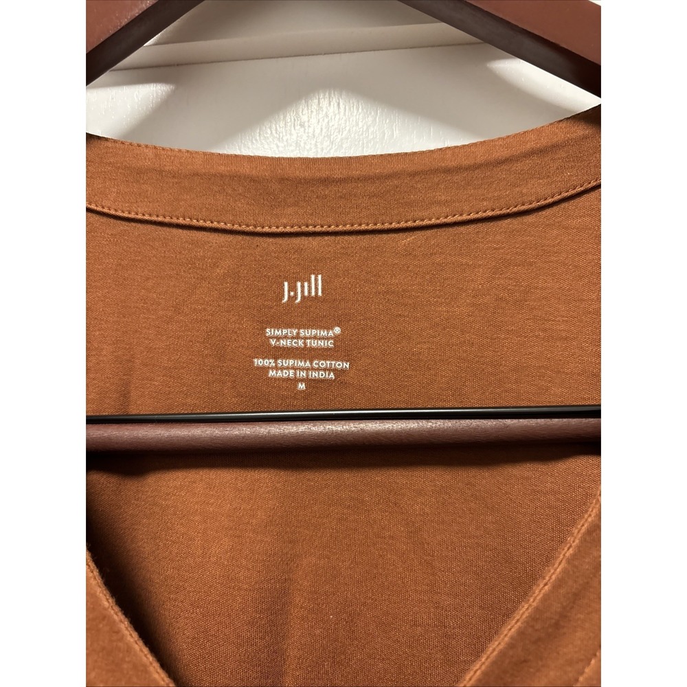 J. Jill Long Sleeve V-Neck Tunic in Rust Brown - Picture 3 of 7